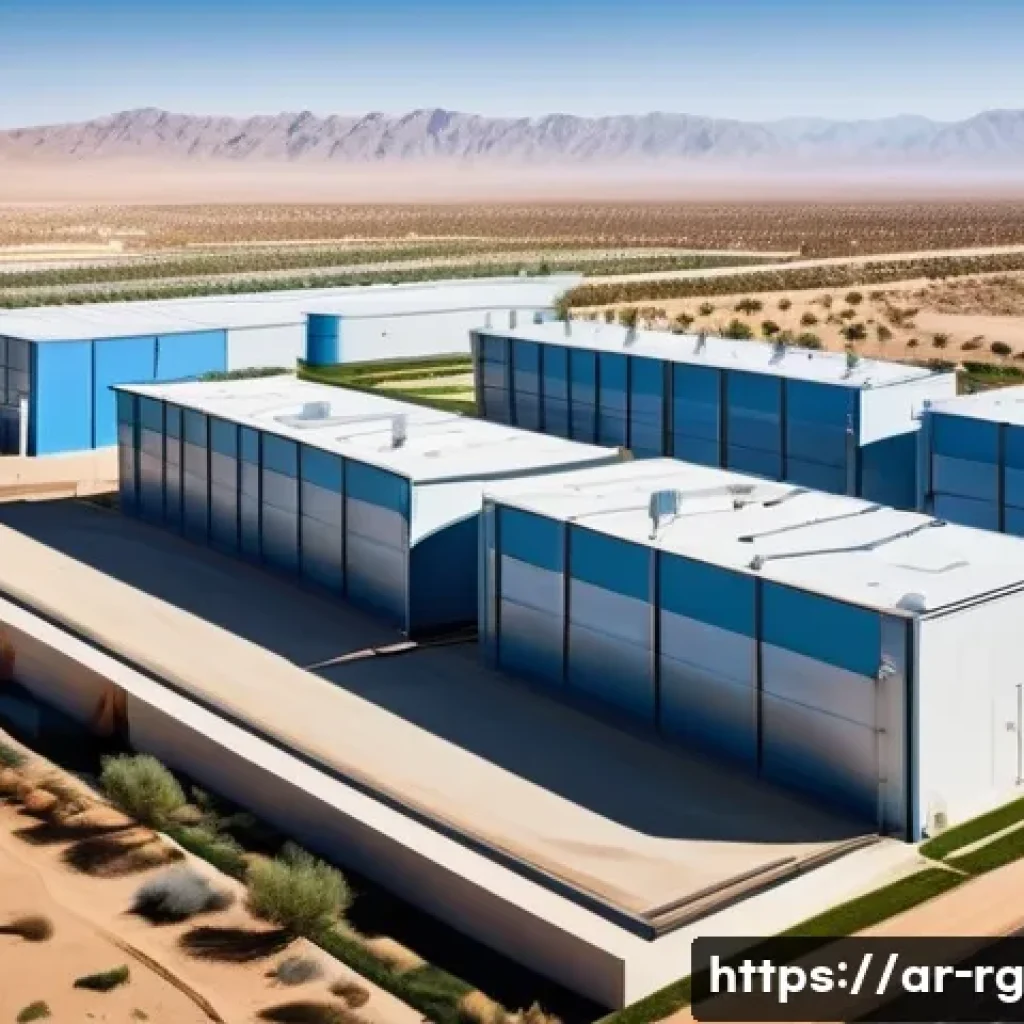 상업용 빗물 재활용 시스템 구축 - **Prompt:** A high-angle, cinematic view of a sprawling, modern commercial complex or industrial fac...