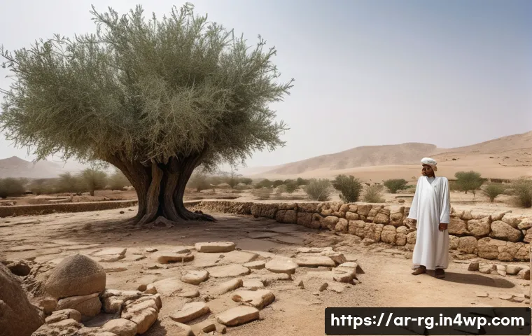 빗물 재활용의 지역사회 참여 방안 - **Prompt:** A poignant, wide-angle shot of an arid landscape in an Arab village during a prolonged d...